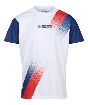Abstract Mesh Grapple T-Shirt - White & Navy