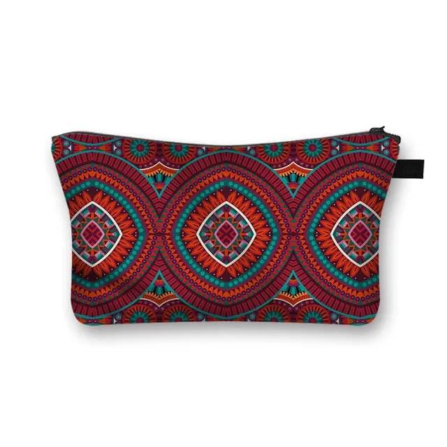African Print Cosmetic Bag Ladies Makeup Bags Fashion Girls Cosmetic Case Portable Lipstick Storage Bags for Travel