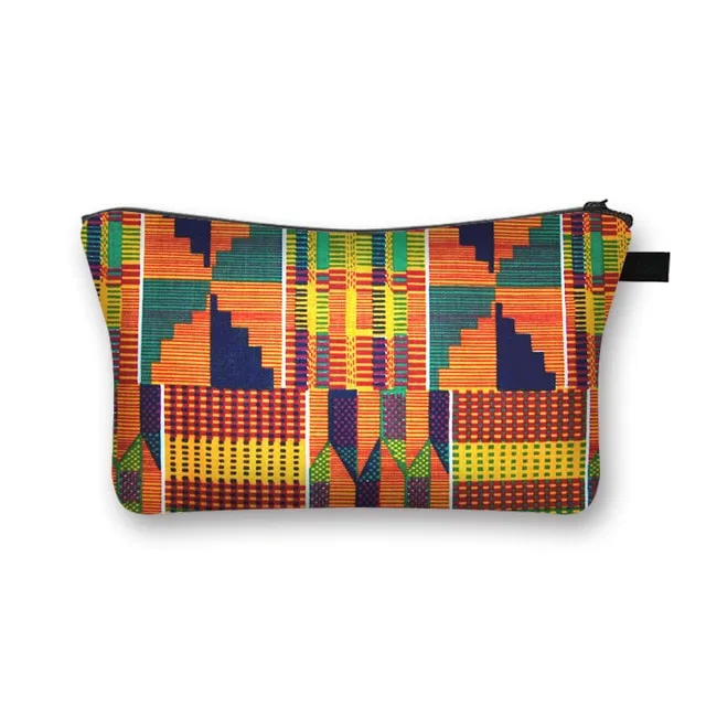 African Print Cosmetic Bag Ladies Makeup Bags Fashion Girls Cosmetic Case Portable Lipstick Storage Bags for Travel