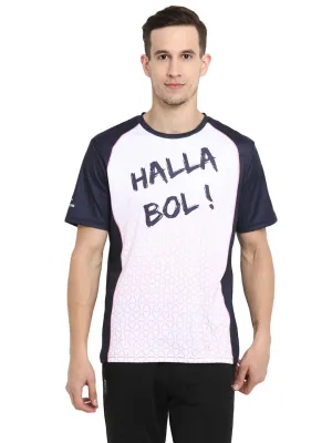 Alcis Men Rajasthan Royals Blue Printed Round Neck T-shirt