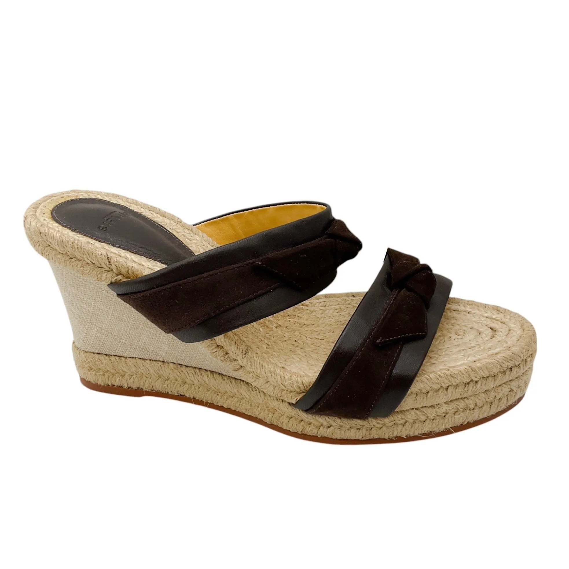 Alexandre Birman Brown Bow Detail Suede Espadrille Wedge Sandals
