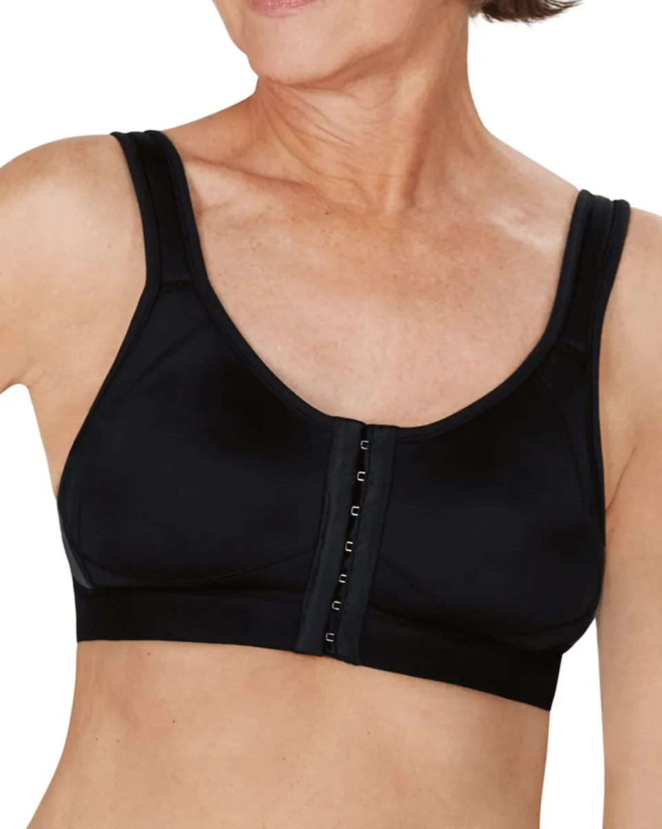 Amoena Ester Front Fastening Soft Bra - Black / Grey