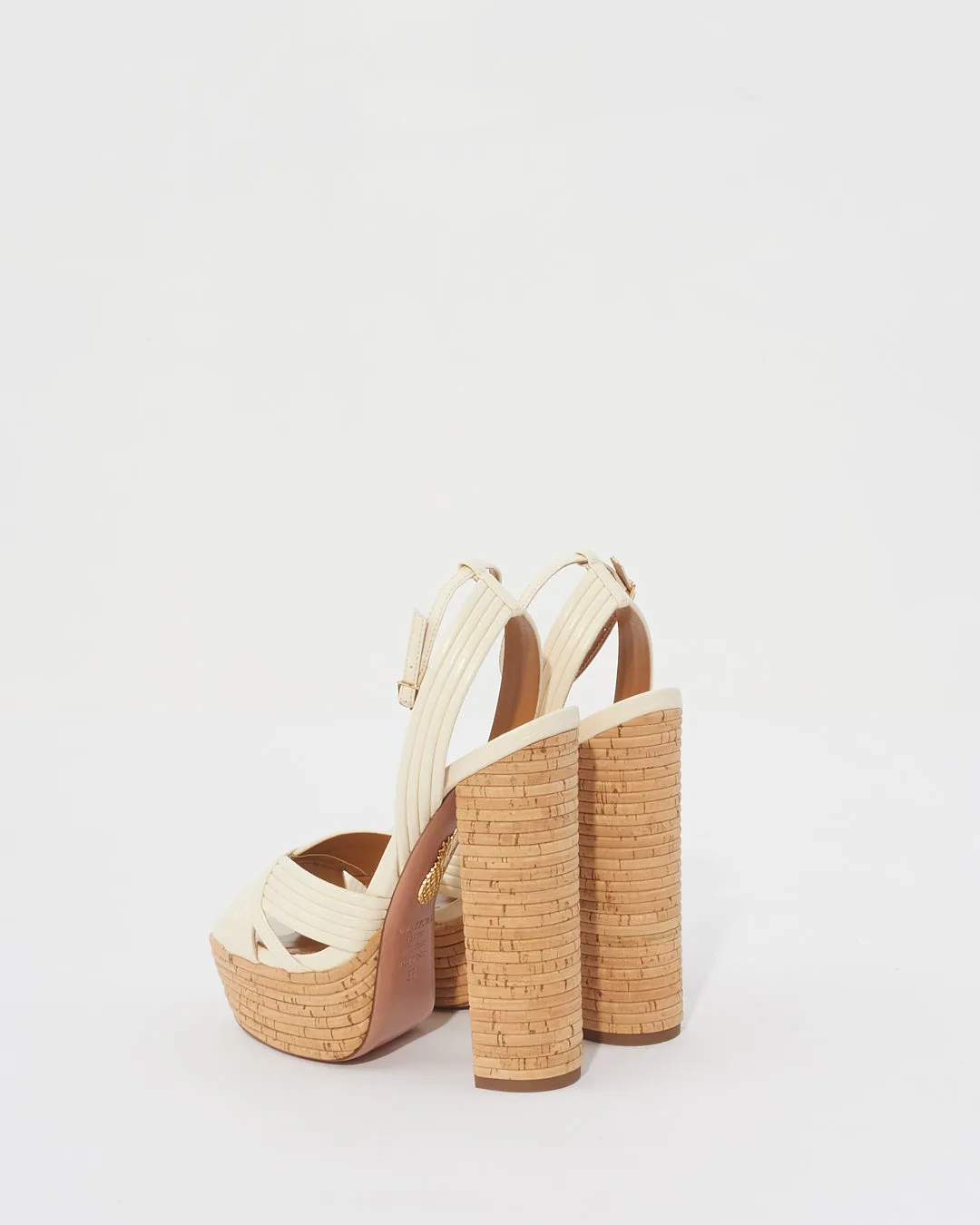 Aquazzura White Leather Platform Sandals - 35
