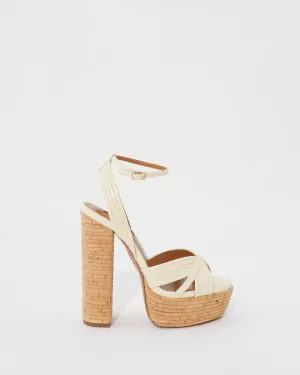 Aquazzura White Leather Platform Sandals - 35