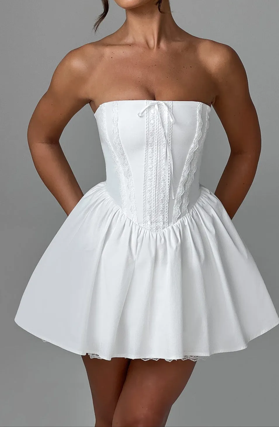 Aria Mini Dress - Ivory 