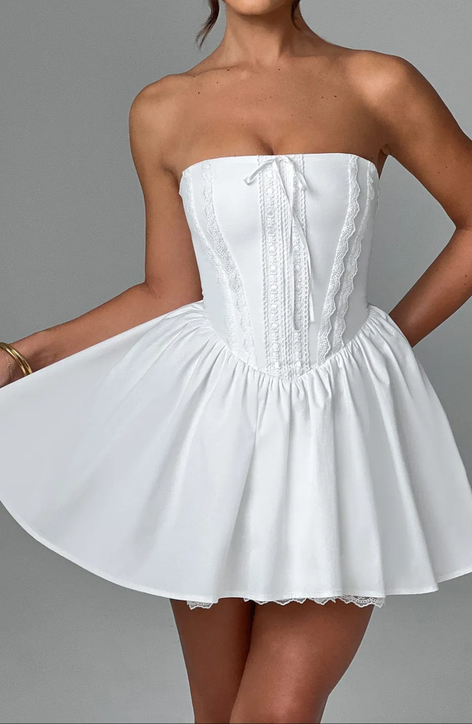 Aria Mini Dress - Ivory 