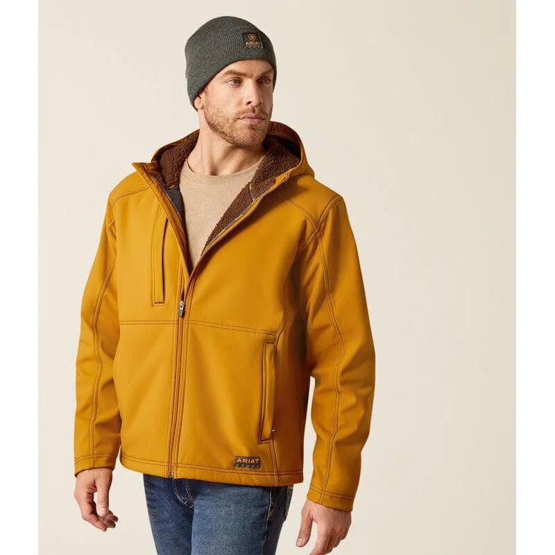Ariat Men's Rebar Sherpa Stretch Canvas Softshell Jacket Brown - 10052430