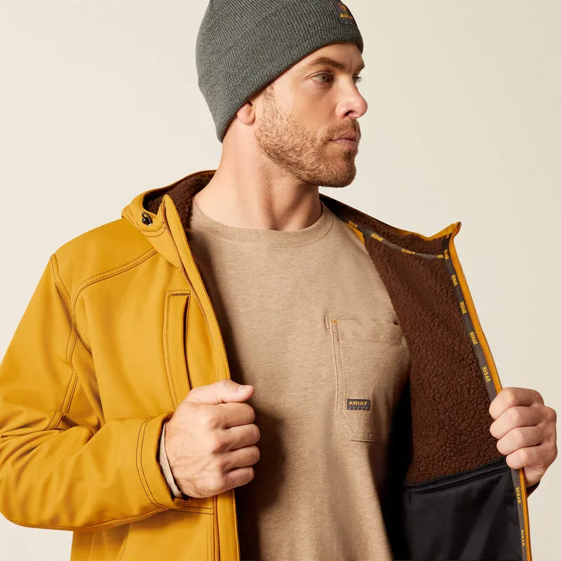 Ariat Men's Rebar Sherpa Stretch Canvas Softshell Jacket Brown - 10052430