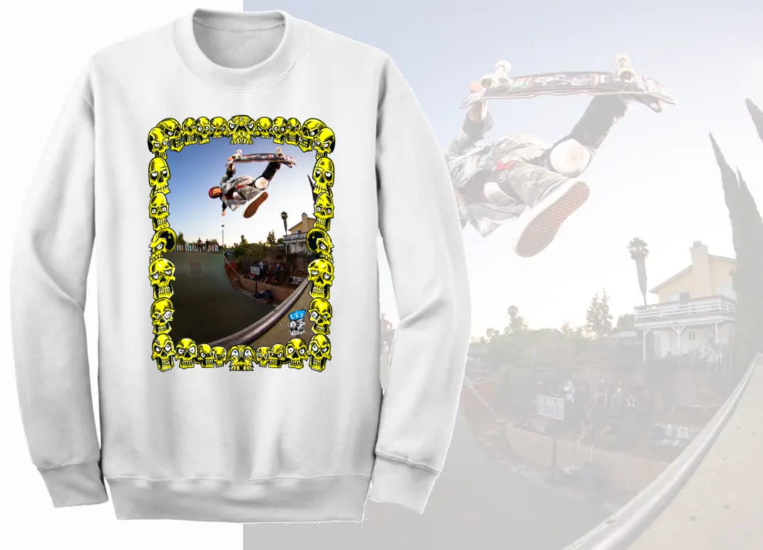 Art Society LEGENDS OF SKATE VOL. 1 HOSOI CREW SWEATSHIRT WHITE