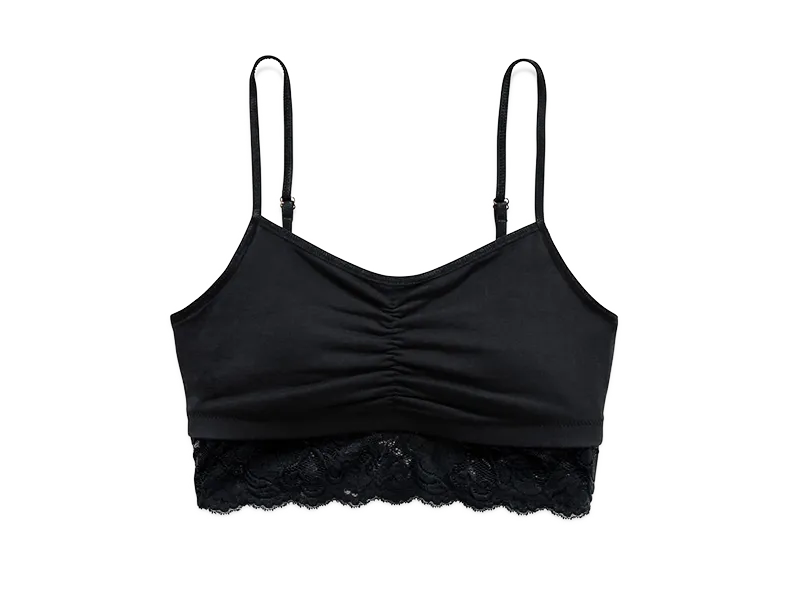 Astrid Bralette with Lace, Black