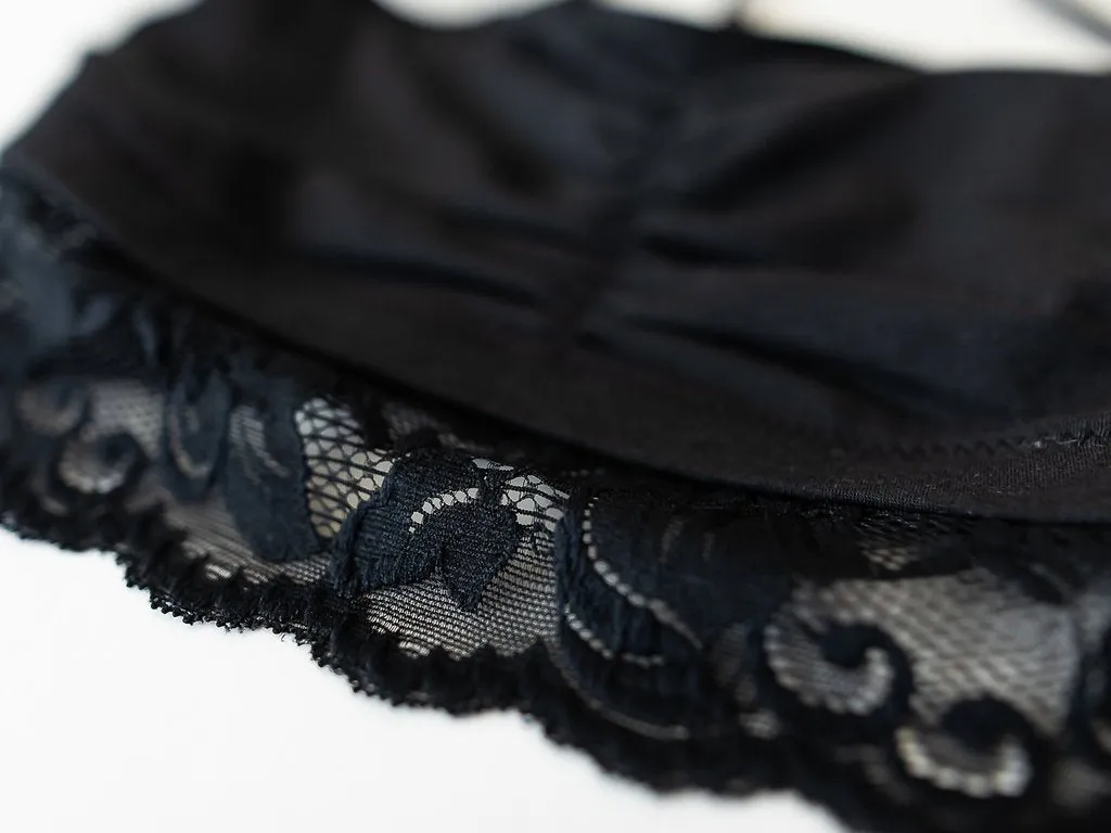 Astrid Bralette with Lace, Black