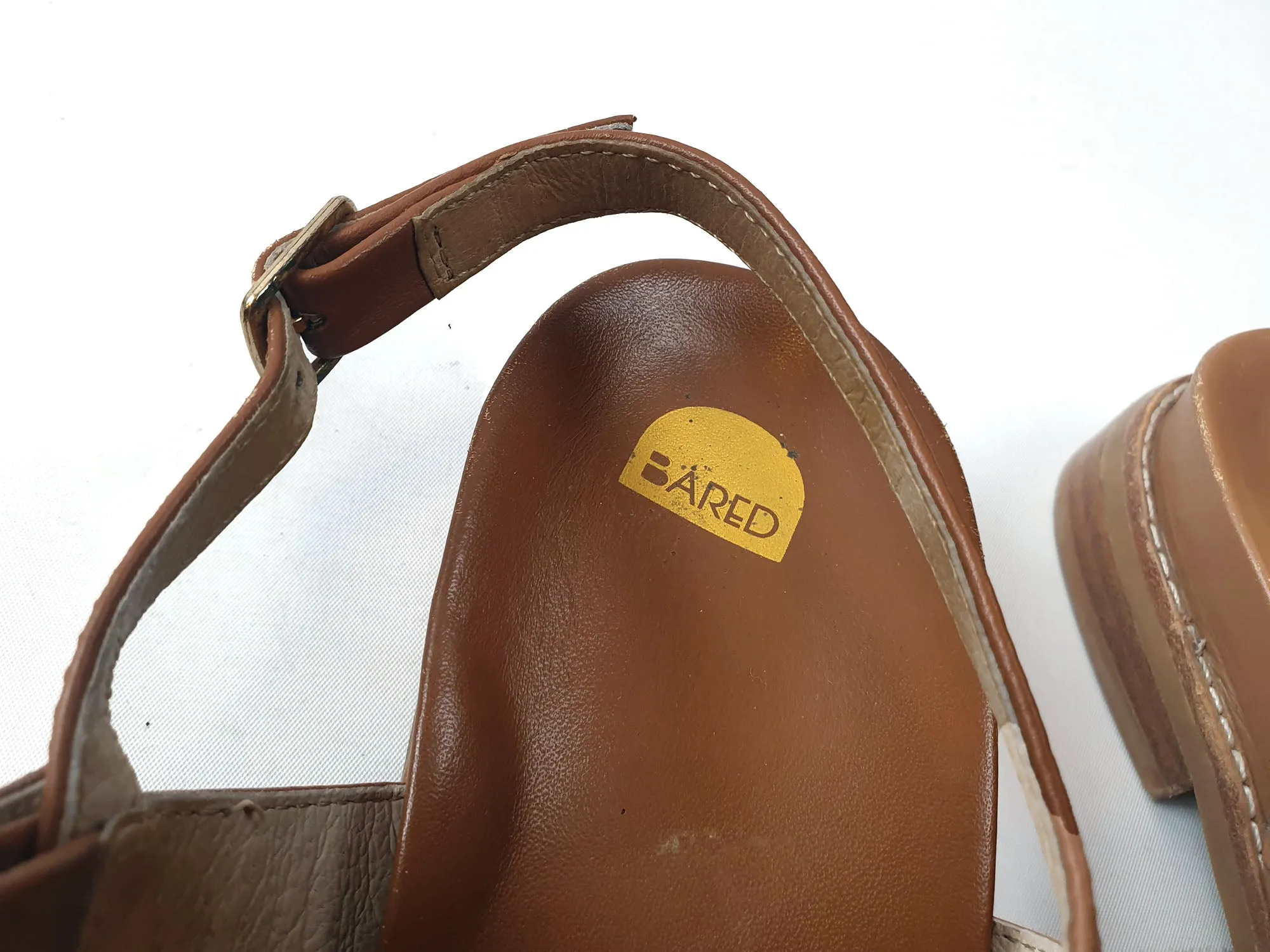 Bared brown leather sandals size 39