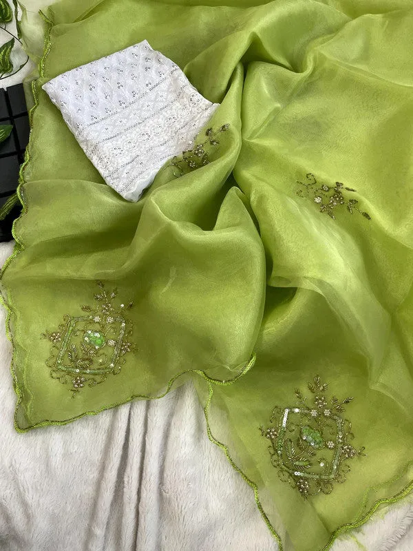 Beautiful Banarasi Designer Chiffon Saree