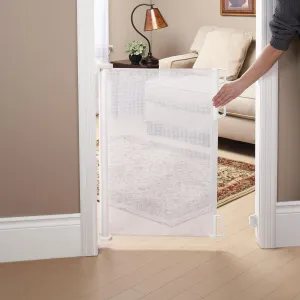 Bily Retractable Safety Gate, white! Suitable for doorways, hallways and bottom of stairs, or for outdoor use on decks, patios and porches