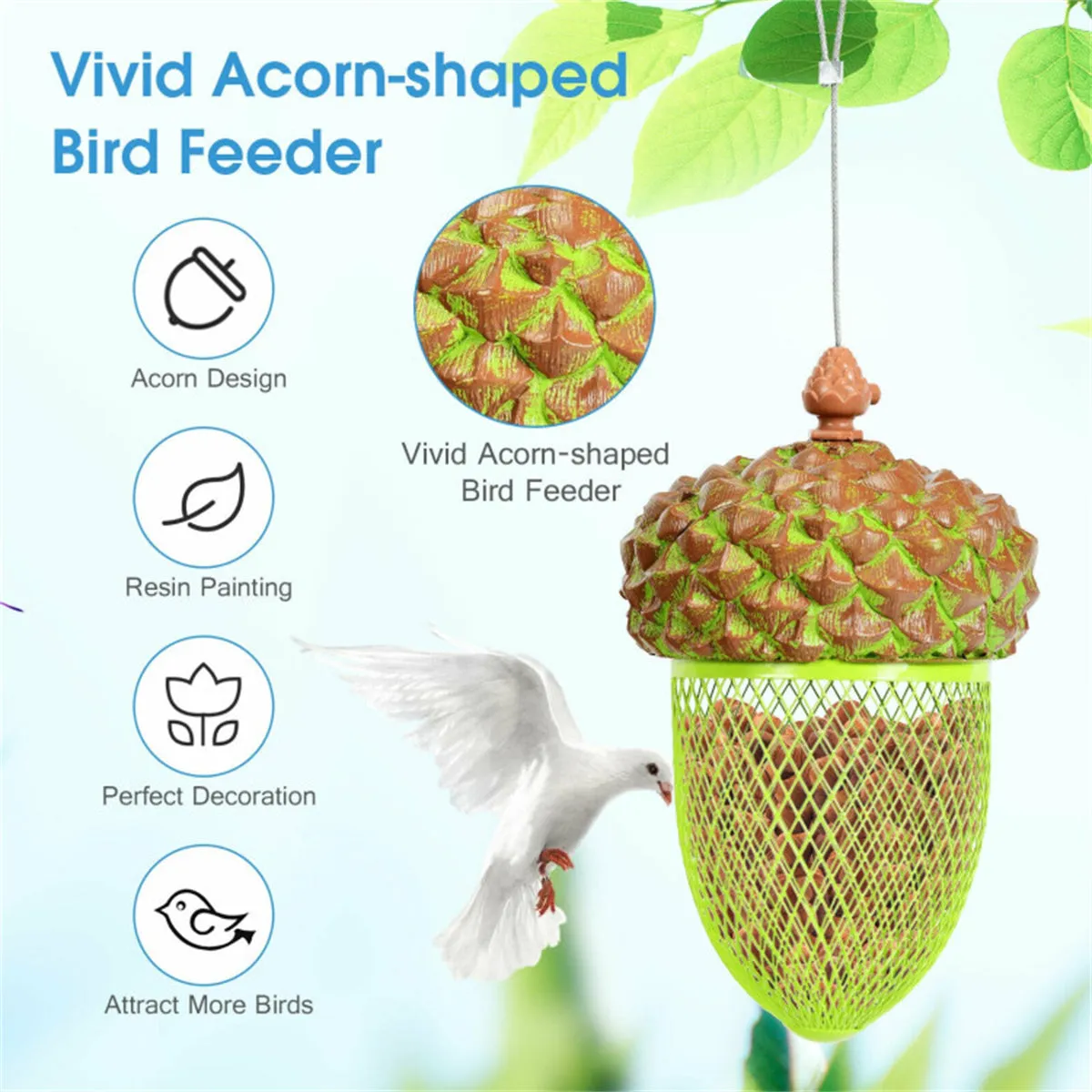 Bird Feeder Outdoor Hanging Food Dispenser