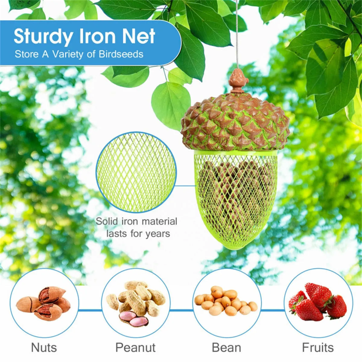 Bird Feeder Outdoor Hanging Food Dispenser