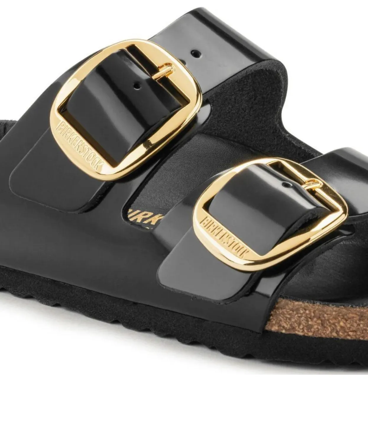 Birkenstock Arizona Big Buckle High Shine Natural/Patent Leather Black Sandals