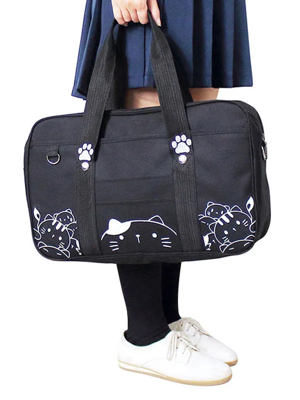 Black Lolita Bag Print Canvas Casual Lolita Tote Bag