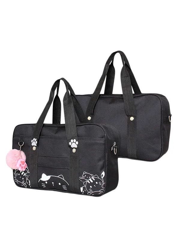 Black Lolita Bag Print Canvas Casual Lolita Tote Bag