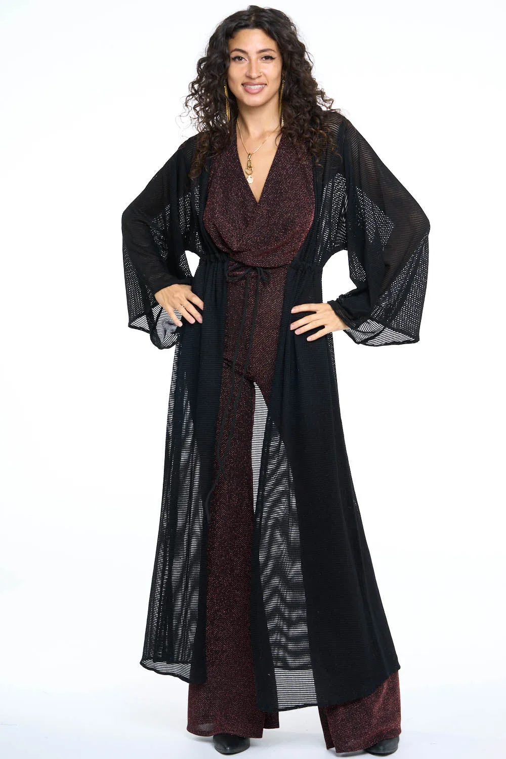 Black Mesh Gemini Leisure Robe