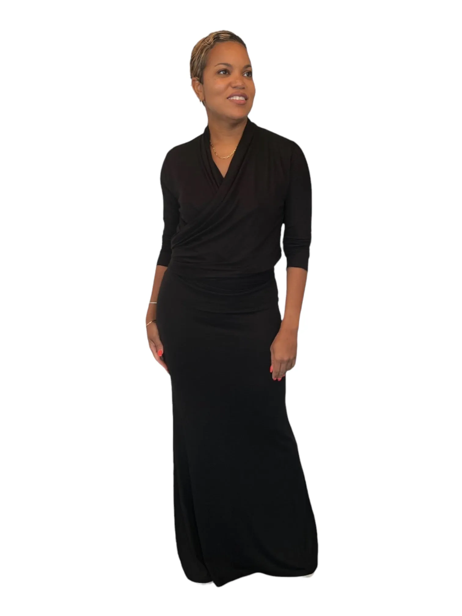 Blair- Black Long Fitted Skirt - TN-153