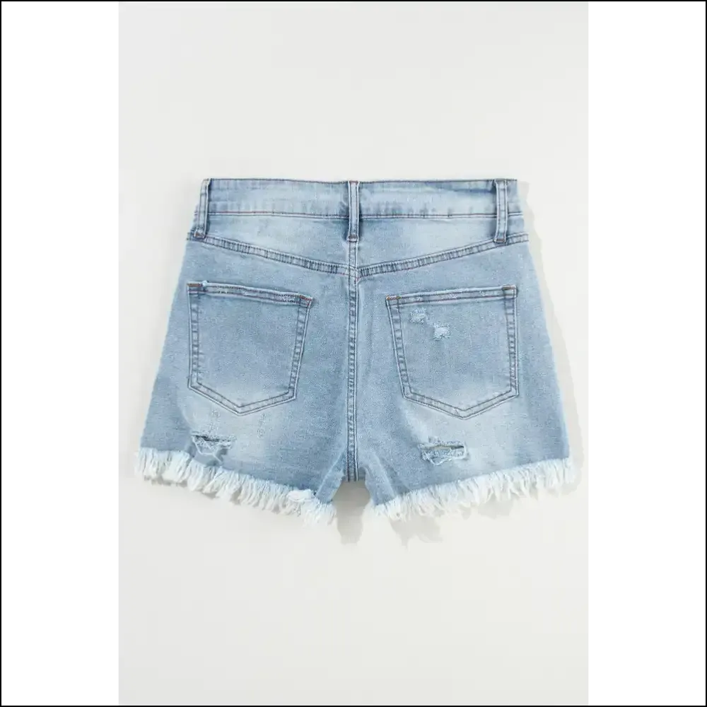 Blue Distressed High Waist Shorts:  Ready to Party? 😎