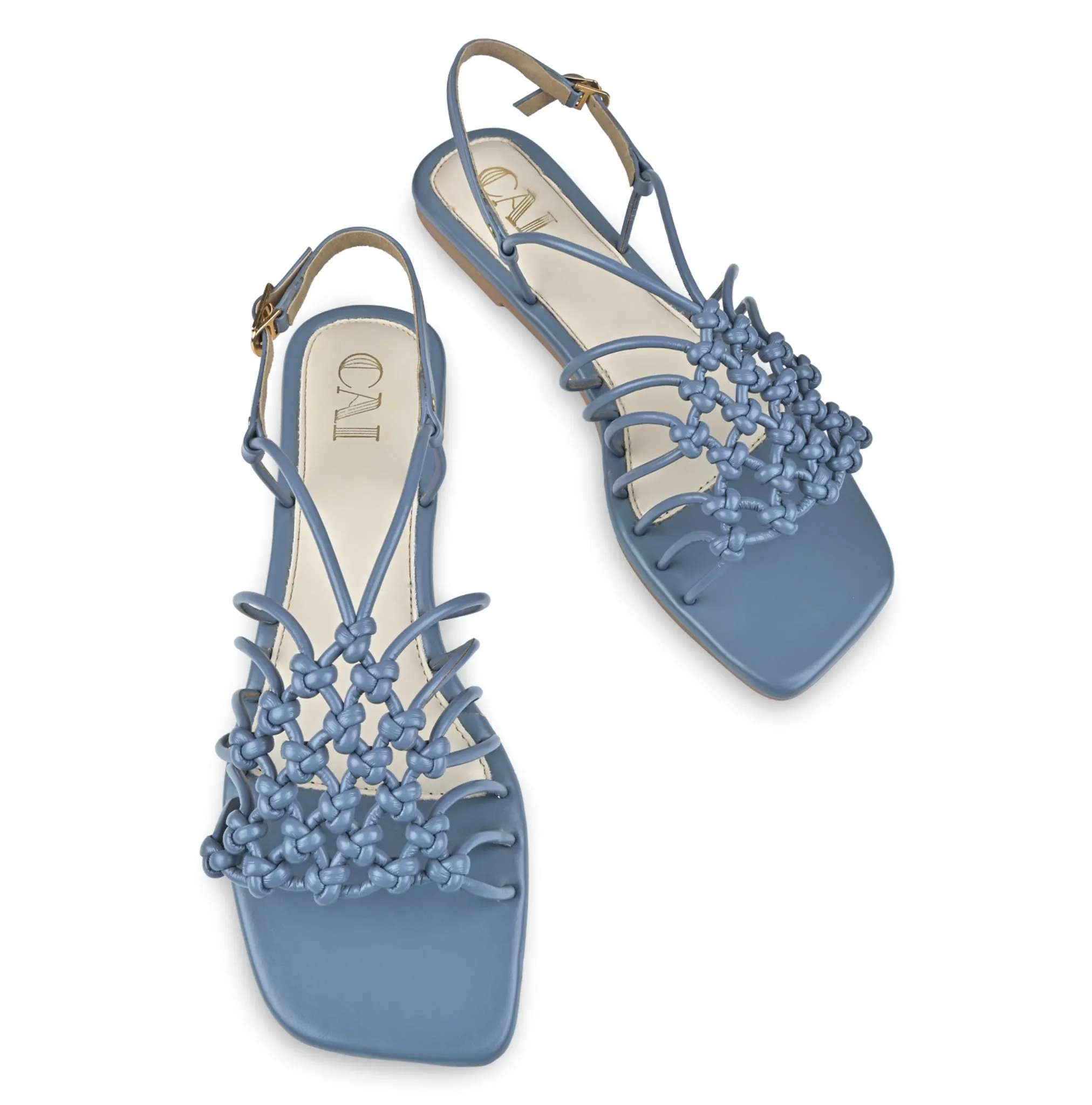Blue puzzled flats