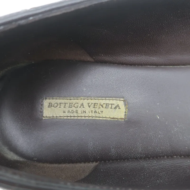 Bottega Veneta Intrecciato Leather Ballet Flats Dark Brown Size 38