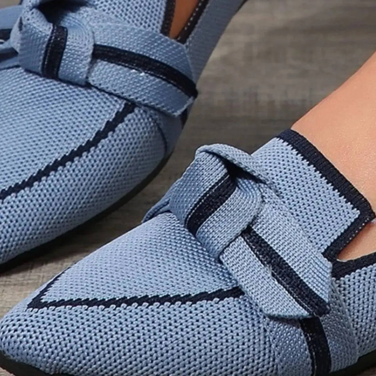 Bow Contrast Trim Point Toe Shoes