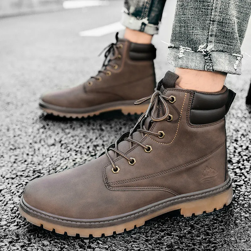 British Fashion High-top Boots Outdoor Hiking Trend Men's Shoes