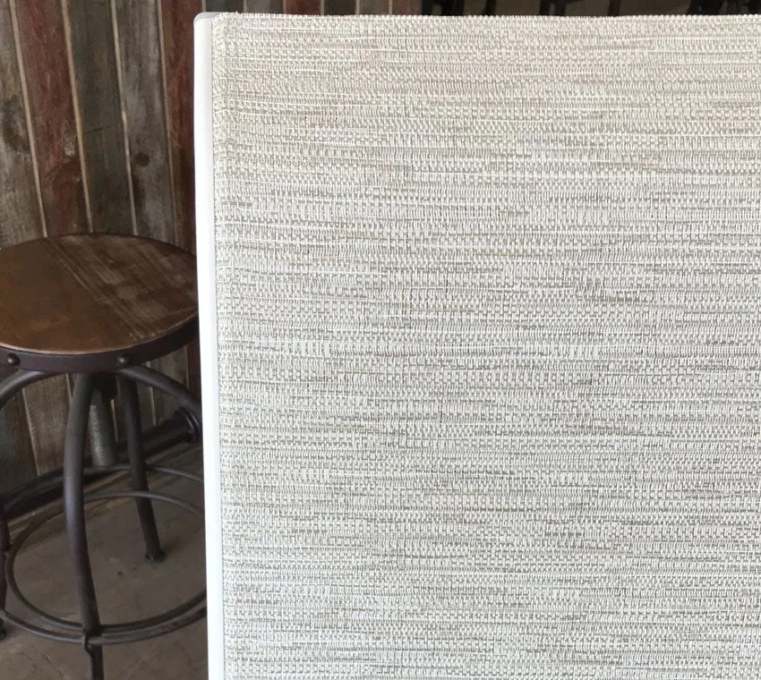 Cabo Sling Swivel Bar Chair in White & Natural Weave Color