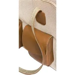 Canine Styles Carrier Beige & Brown Mesh W/ Leather Trim