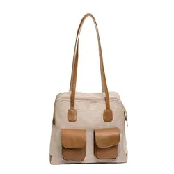 Canine Styles Carrier Beige & Brown Mesh W/ Leather Trim