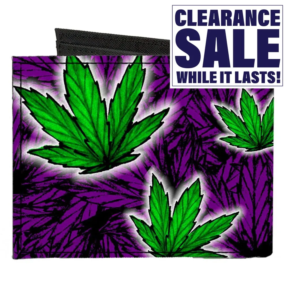 Canvas Bi-Fold Wallet - Marijuana Haze Purple