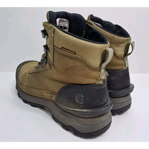 Carthartt Men's Size 10.5 Canvas Outdoor Waterproof 6&quot; Hiker Work Boot Olive