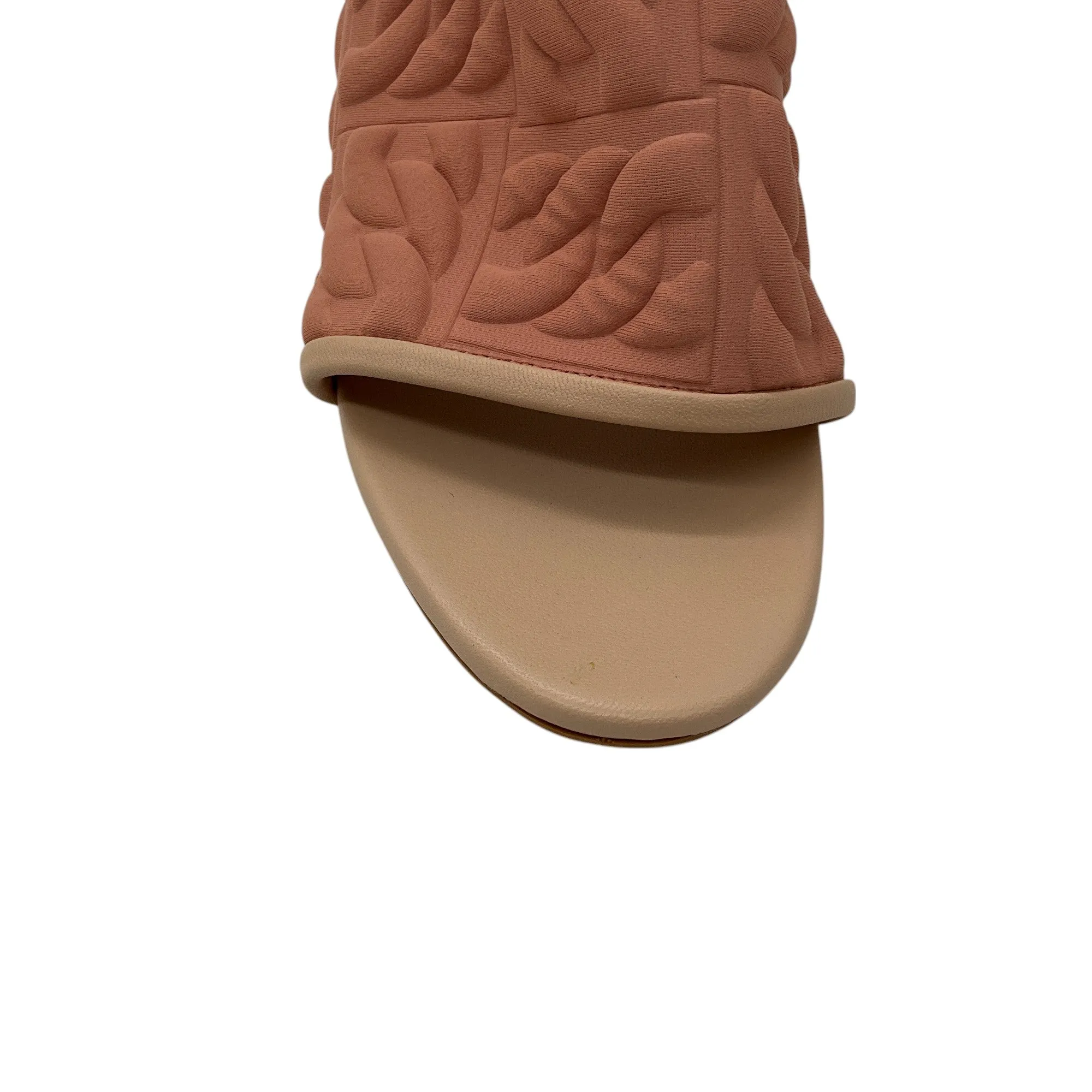 Casadei Peach Textured Scuba Mule Sandals