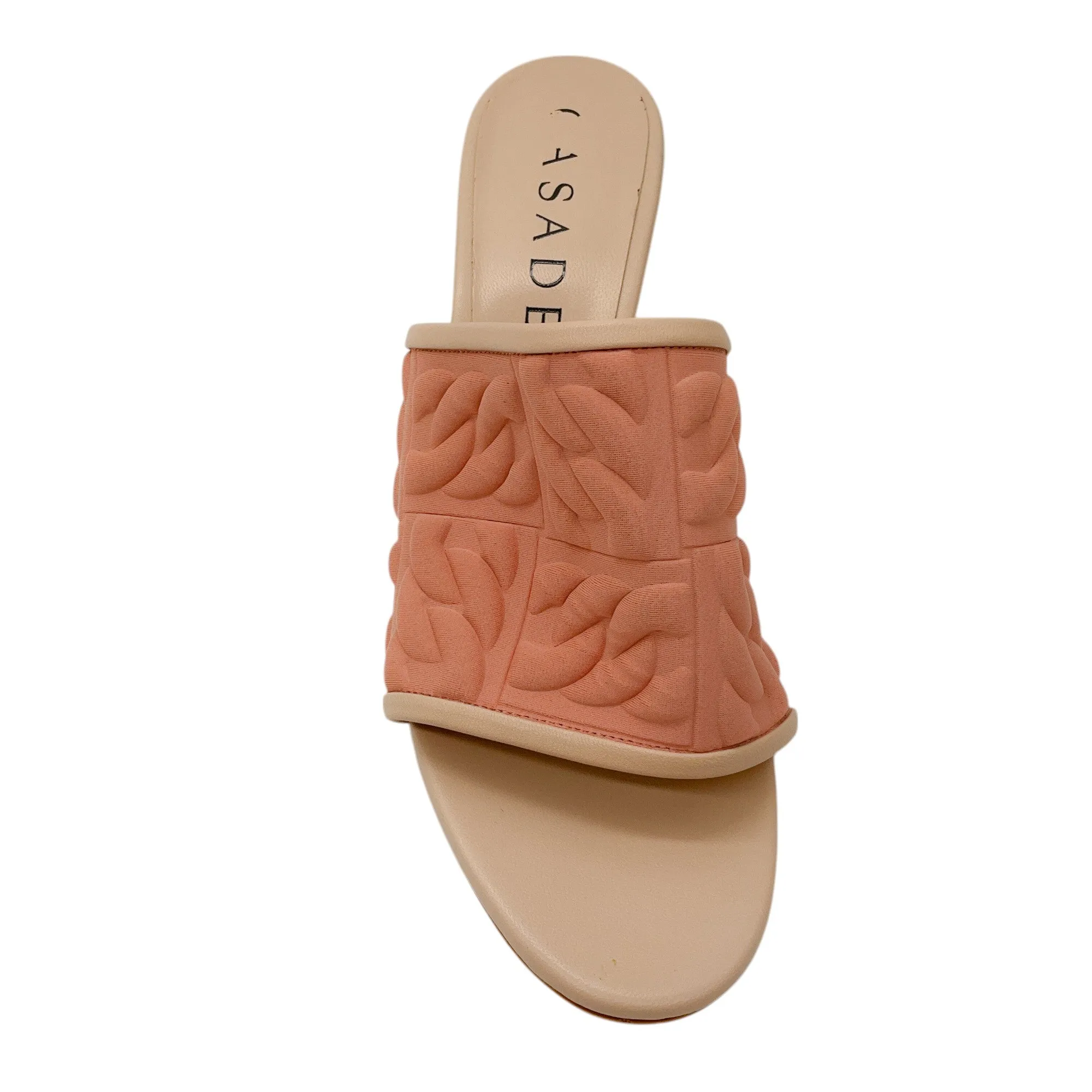 Casadei Peach Textured Scuba Mule Sandals