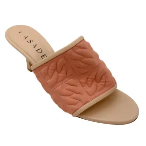 Casadei Peach Textured Scuba Mule Sandals