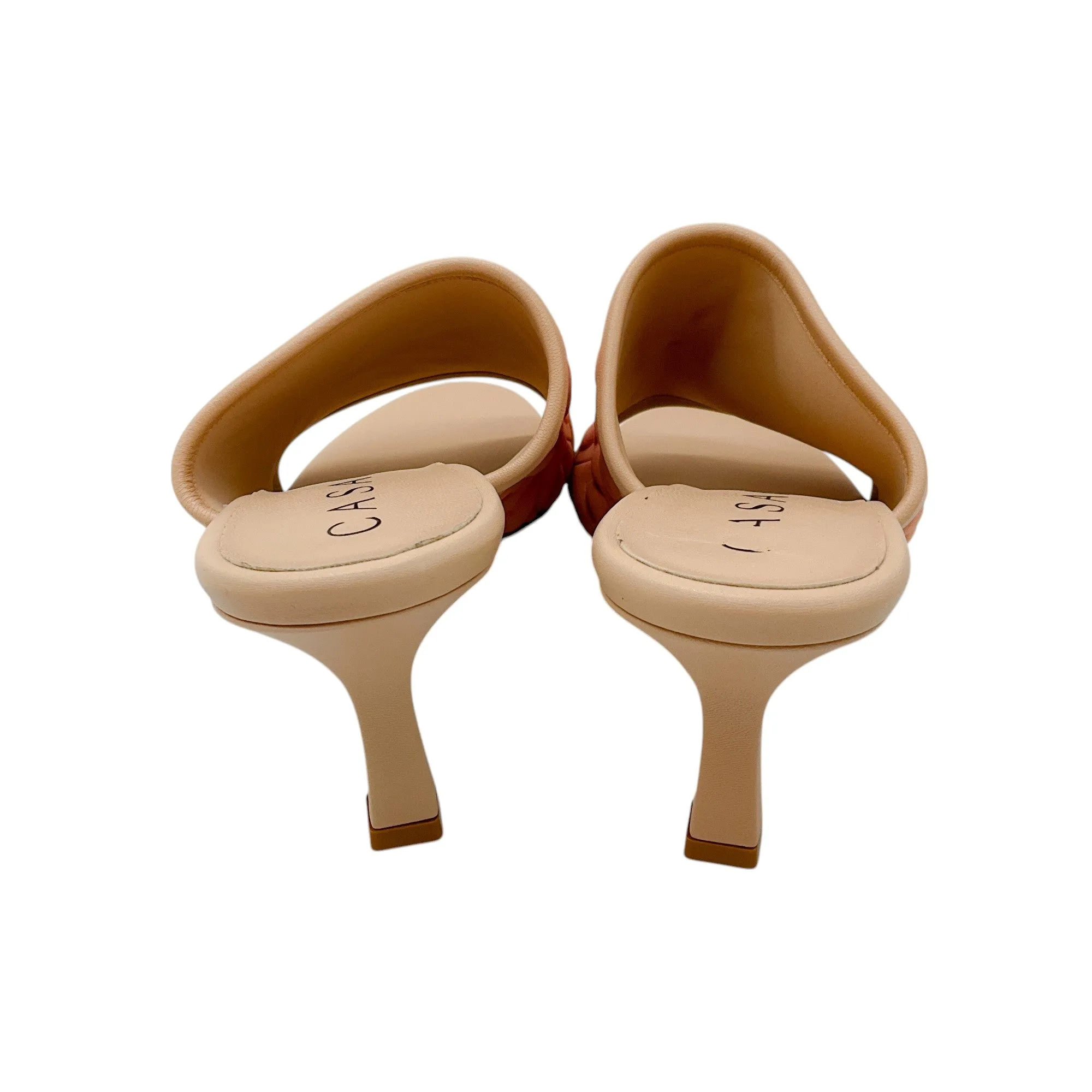 Casadei Peach Textured Scuba Mule Sandals