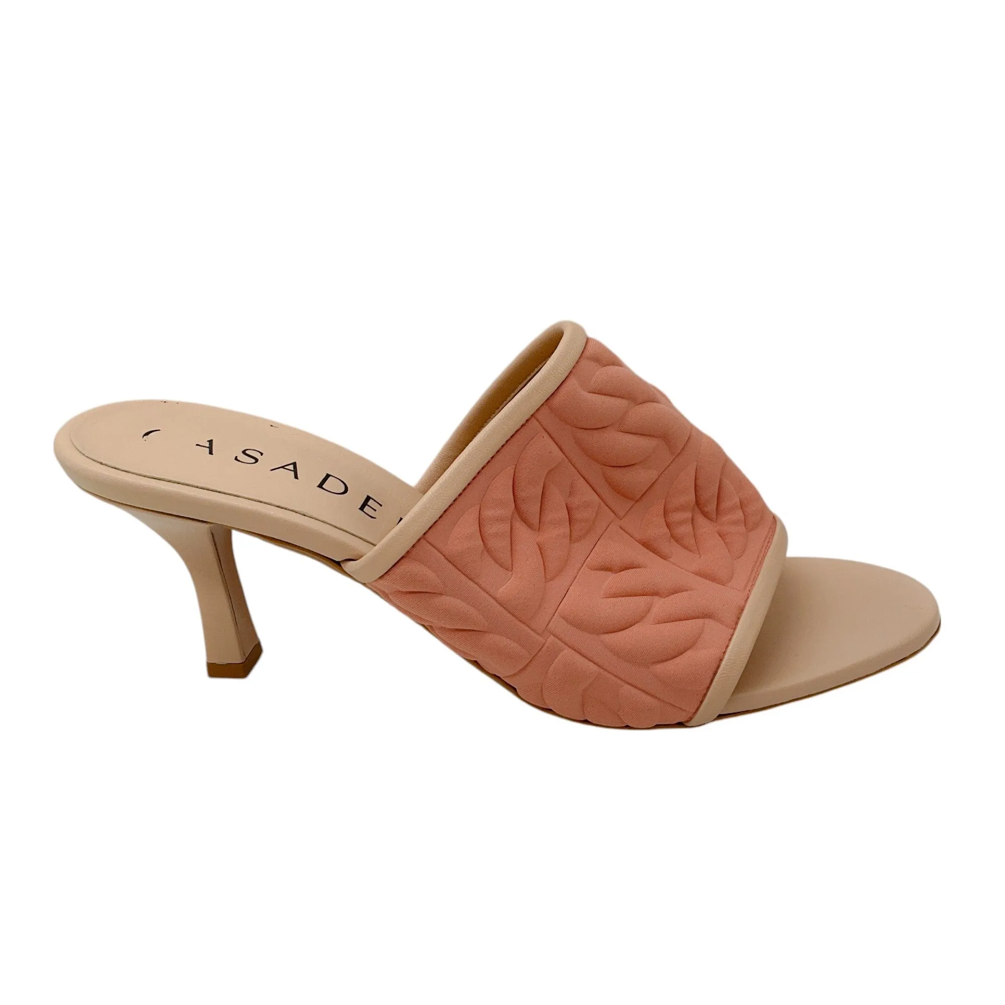 Casadei Peach Textured Scuba Mule Sandals