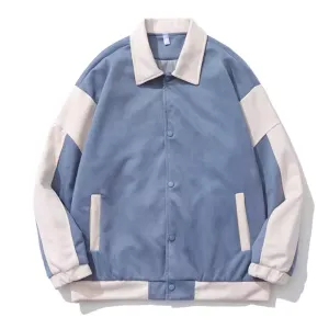 Casual Contrast Suede Jacket