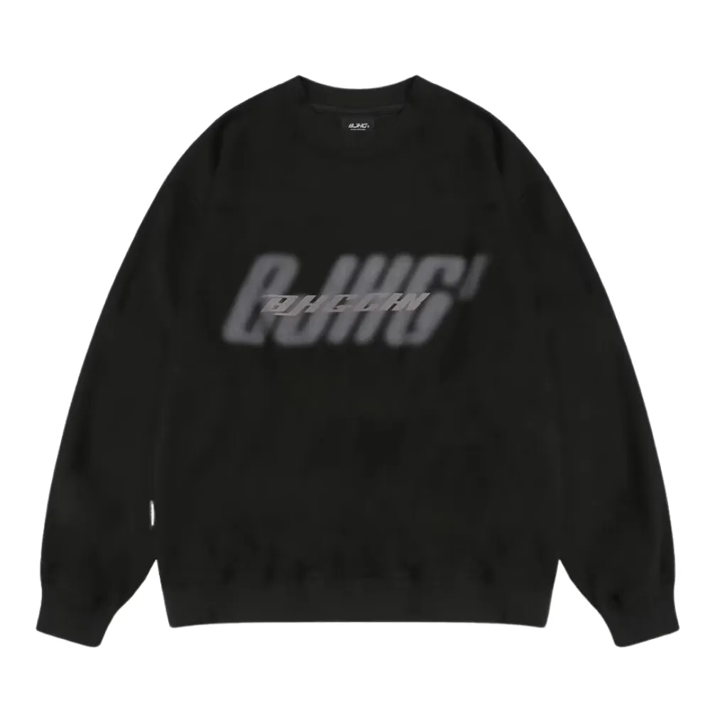Casual Suede Reflective Letter Print Sweatshirt