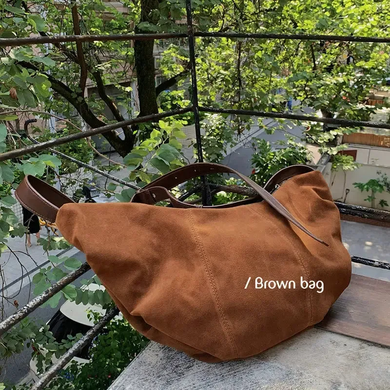 Casual Suede Shoulder Bag