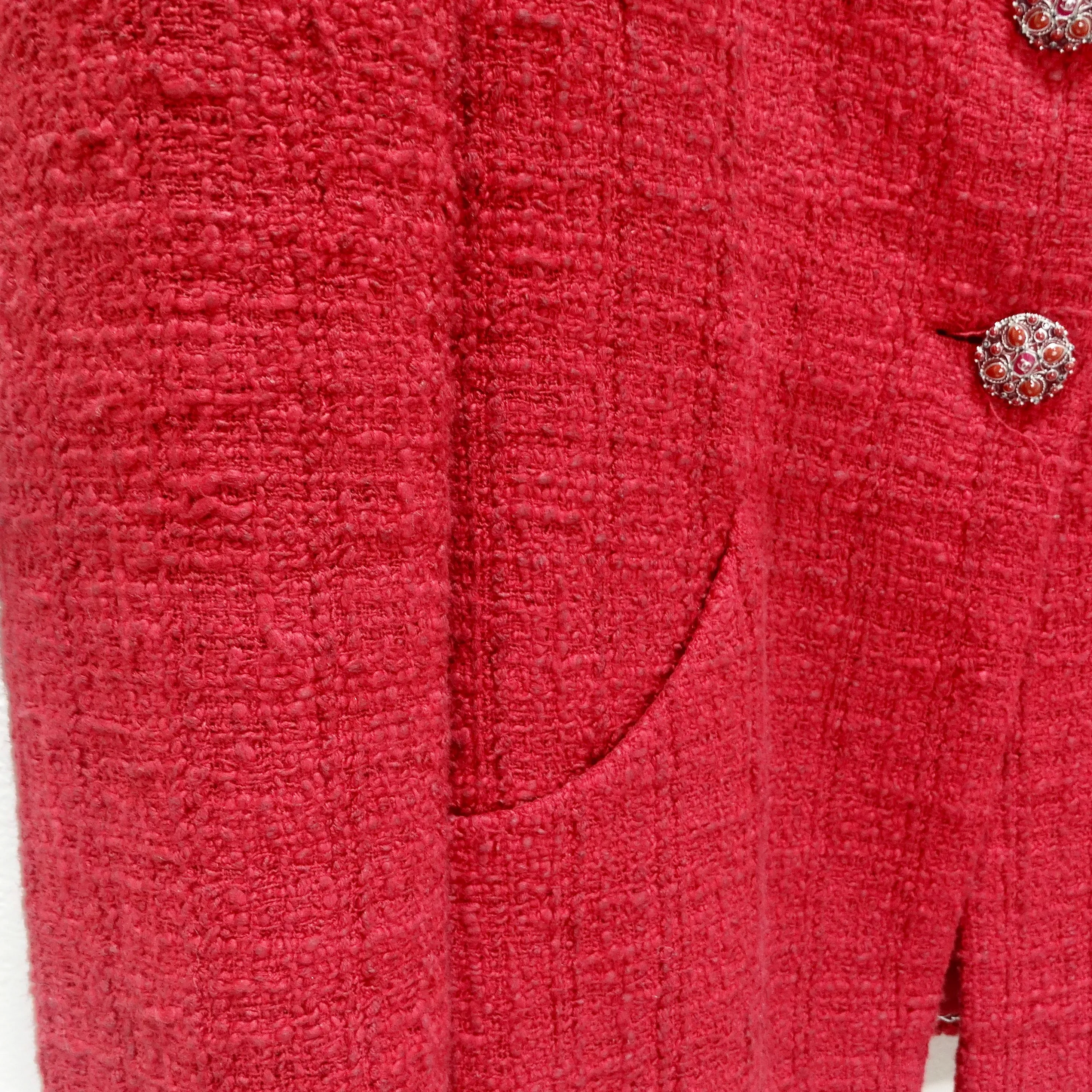 Chanel Métiers d'Art Red Tweed Jacket Blazer