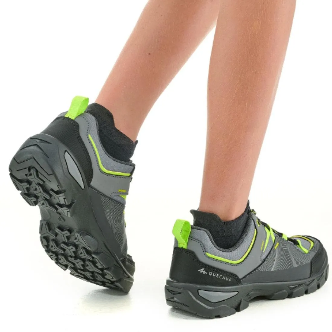 Chaussures de randonnée enfant basses avec lacet MH120 LOW rouges 35 AU 38