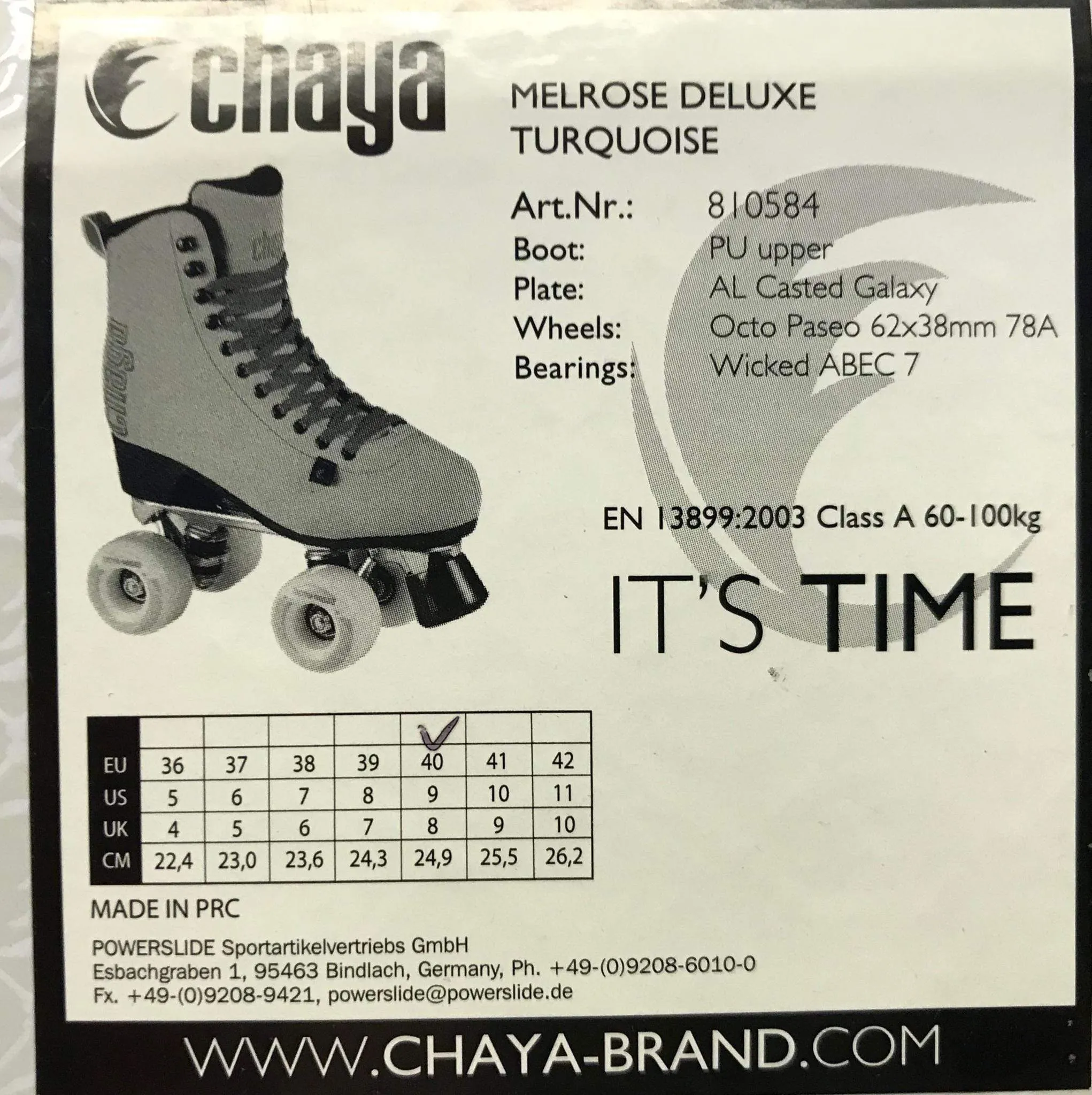 Chaya Melrose Deluxe : Classic Rollerskate : Amber or Turquoise