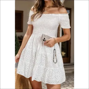 Chic Smocked Off-Shoulder Mini Dress