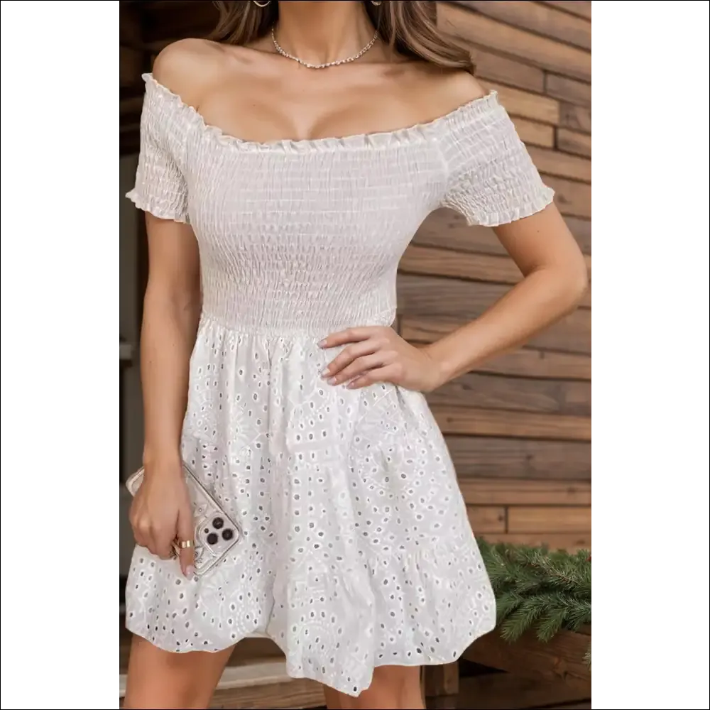 Chic Smocked Off-Shoulder Mini Dress