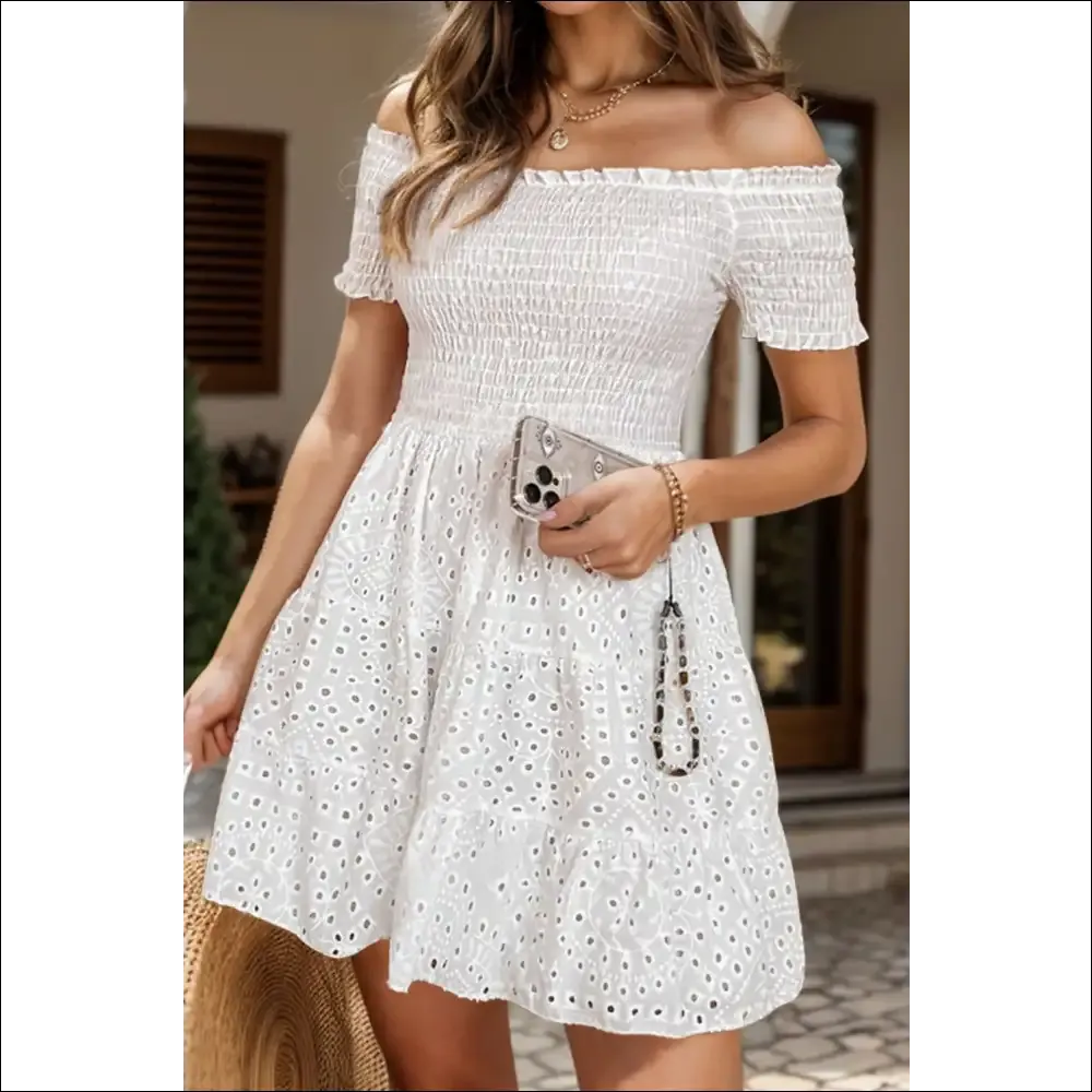 Chic Smocked Off-Shoulder Mini Dress