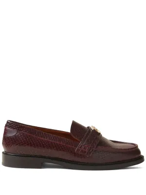 Claudie Pierlot CP-buckle snakeskin-effect loafers